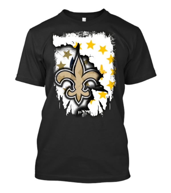 Together Rhode Island With Saints Fleur-De-Lis Stars T-Shirt