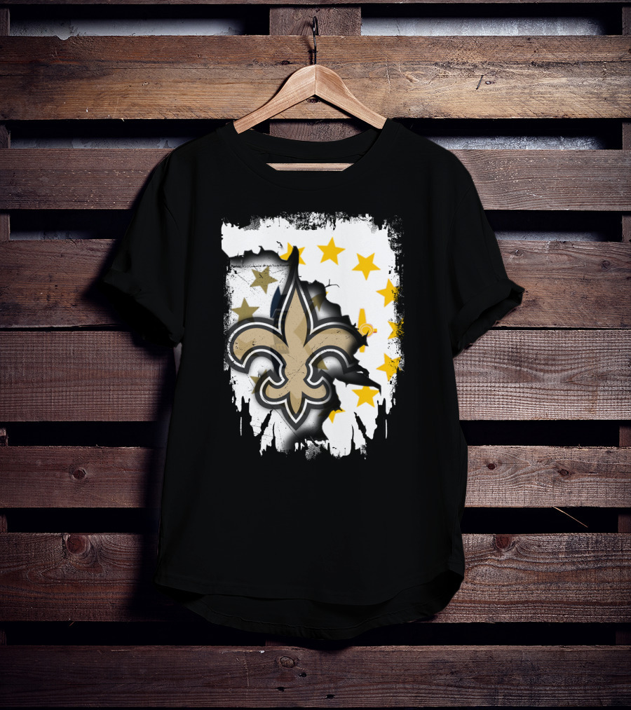 Together Rhode Island With Saints Fleur-De-Lis Stars T-Shirt
