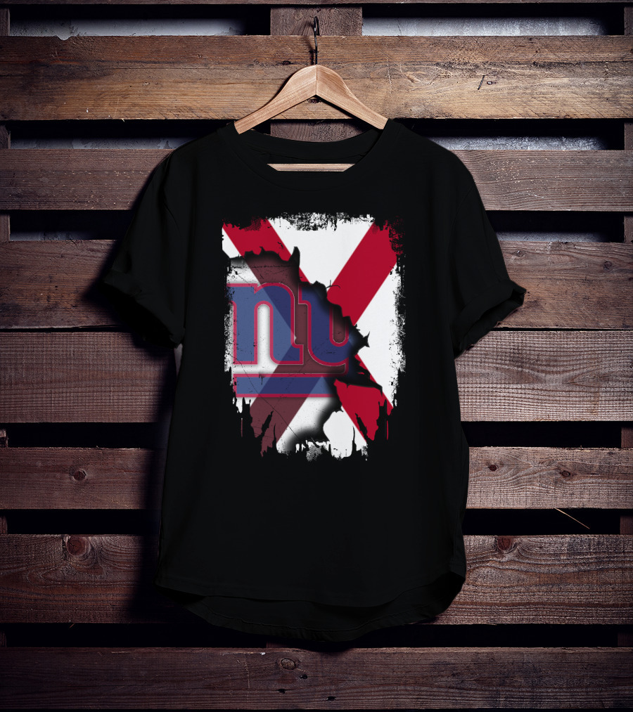 Alabama State Flag Torn To Reveal Giants NY T-Shirt