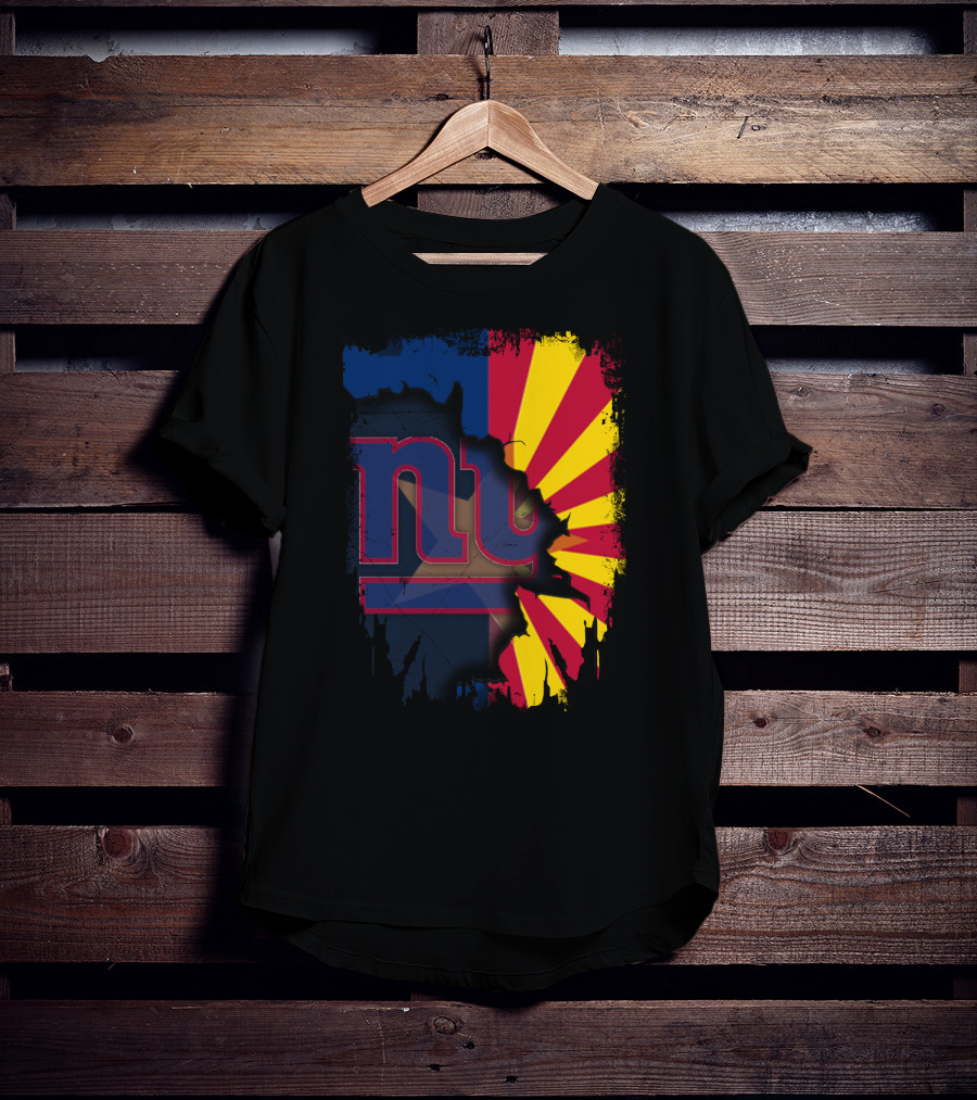 Arizona State Outline With New York Giants T-Shirt