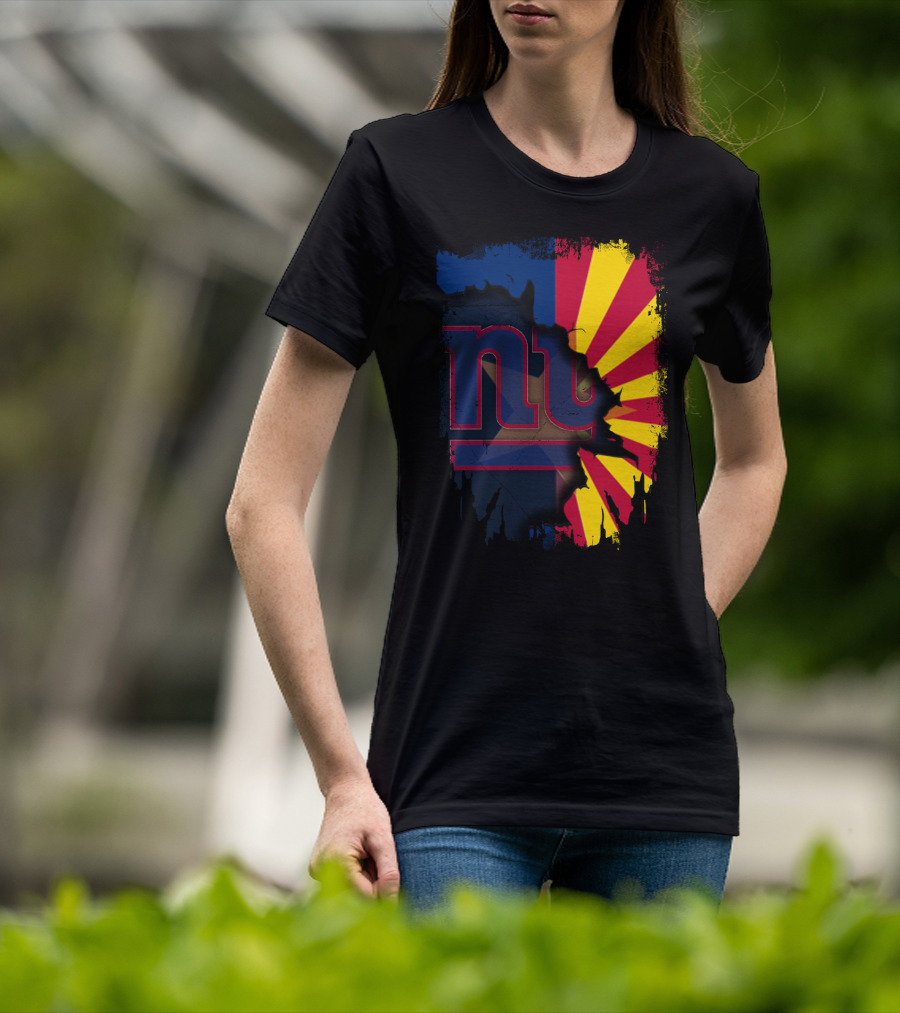 Arizona State Outline With New York Giants T-Shirt