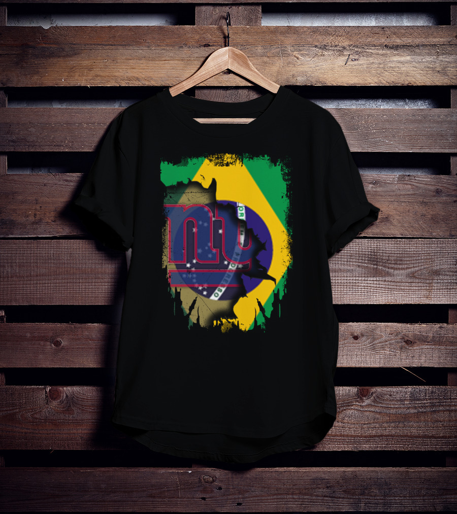 Giants Brazil Collaboration With Brazilian Flag And Giants T-Shirt