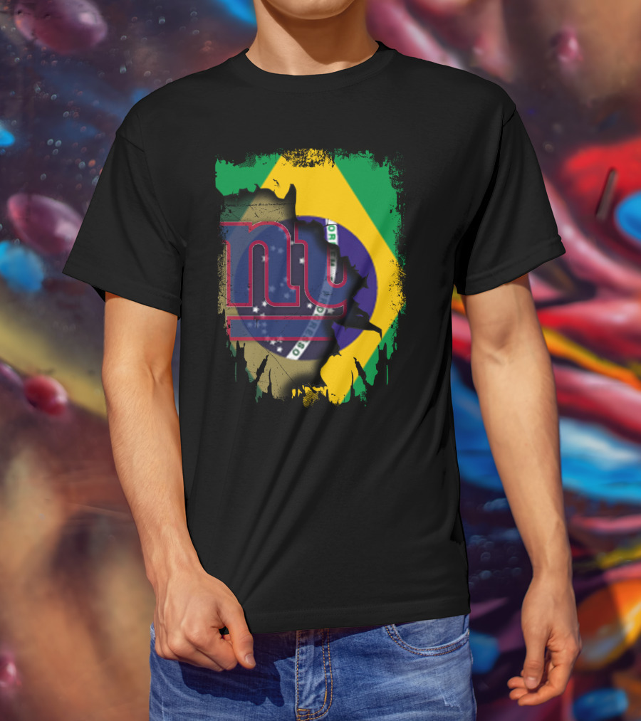 Giants Brazil Collaboration With Brazilian Flag And Giants T-Shirt
