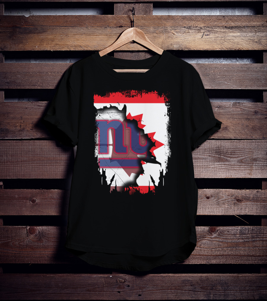 Together Canada With New York Giants Maple Leaf Emblem T-Shirt