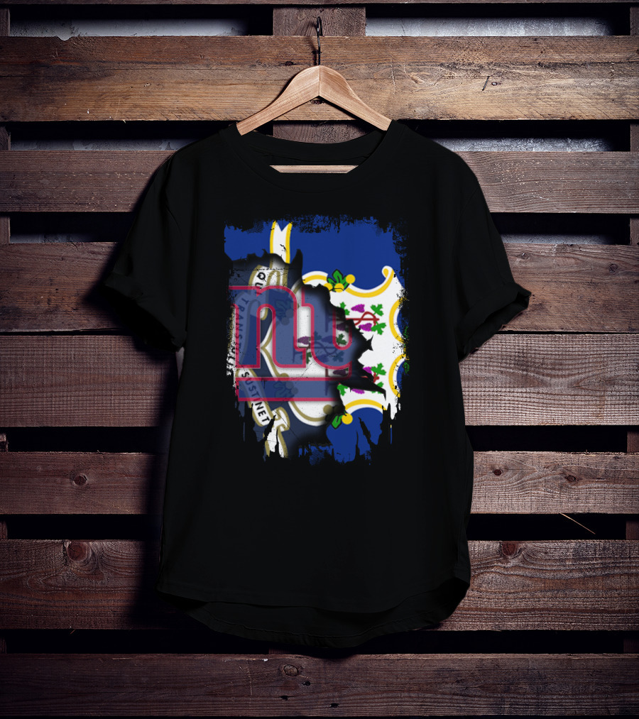 Together Connecticut With New York Giants Fan Emblem T-Shirt