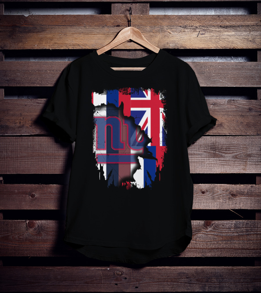 Giants Together Hawaii Fusion With Union Jack And NFL T-Shirt