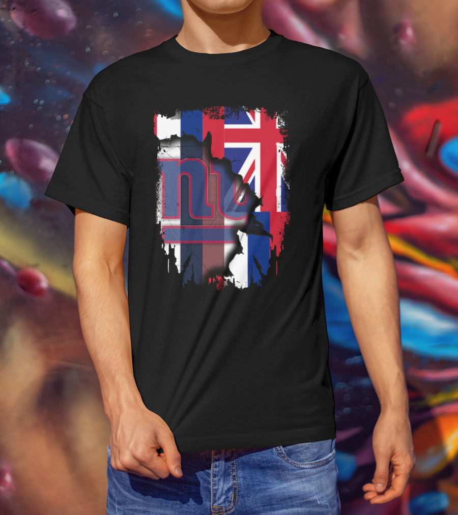 Giants Together Hawaii Fusion With Union Jack And NFL T-Shirt