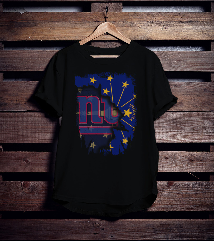 Indiana State Flag With New York Giants T-Shirt