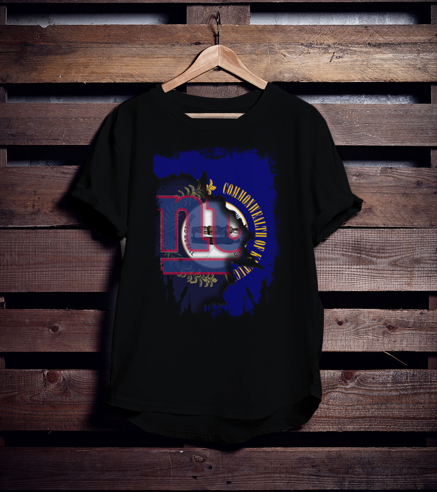 Commonwealth Of Kentucky With Giants NY Logo Fusion T-Shirt