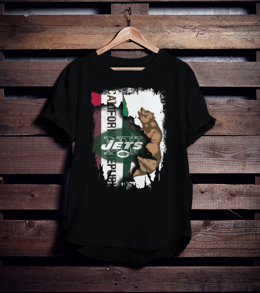 California Republic Bear With Jets Football T-Shirt