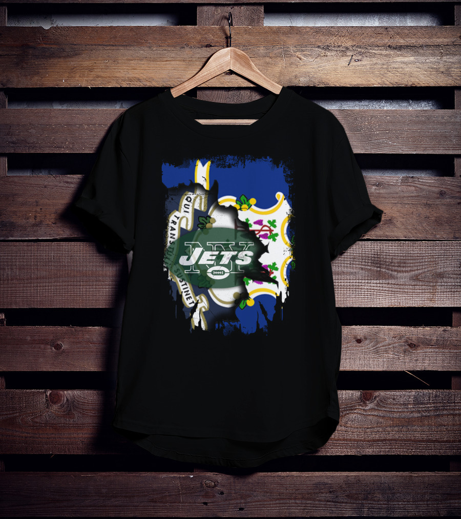 Connecticut Jets Together Flag Fusion T-Shirt