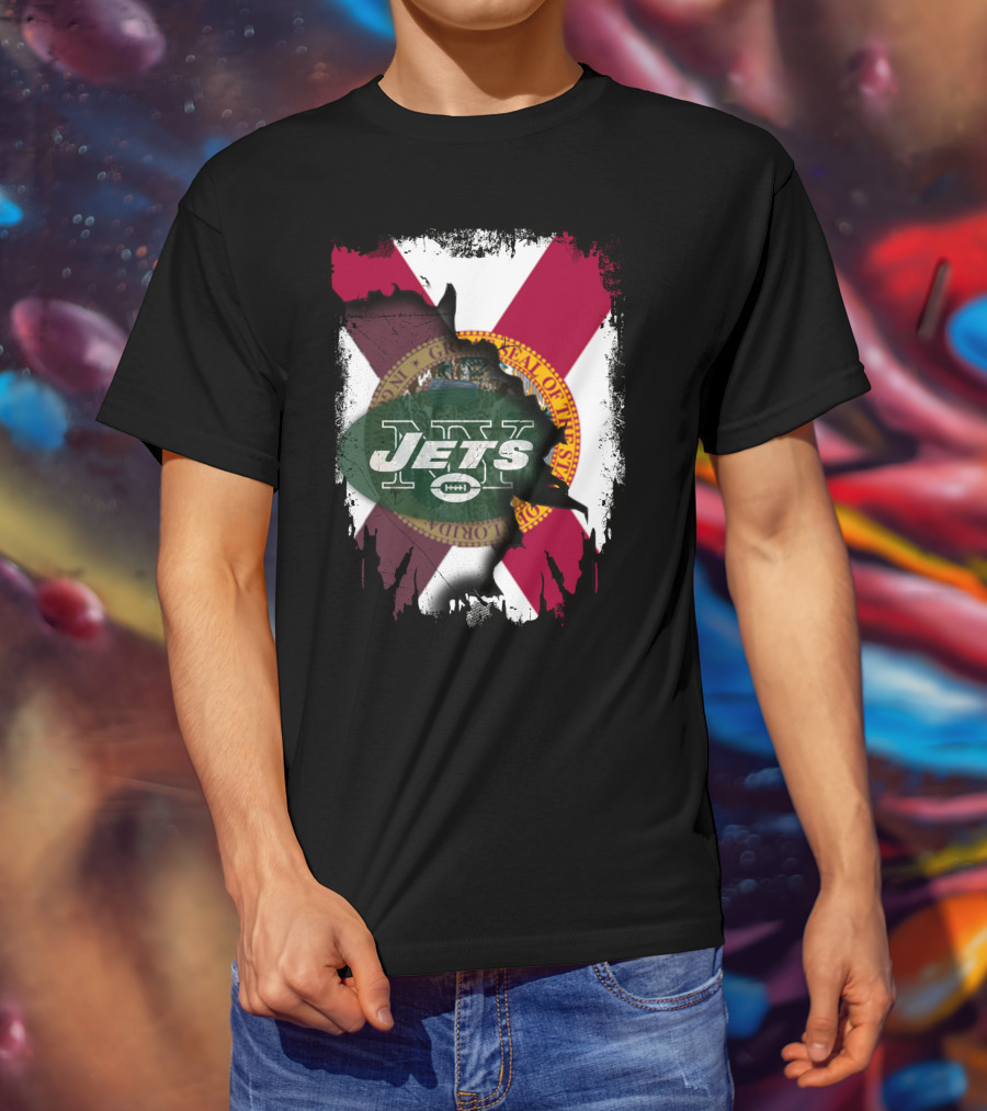 Florida State Flag New York Jets Collaboration T-Shirt