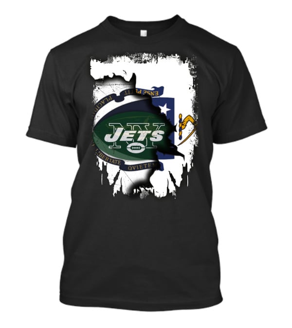 Massachusetts Emblem Combined With Jets T-Shirt
