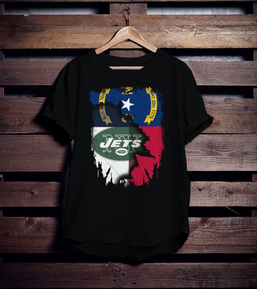 North Carolina Flag Jets Logo Fusion T-Shirt