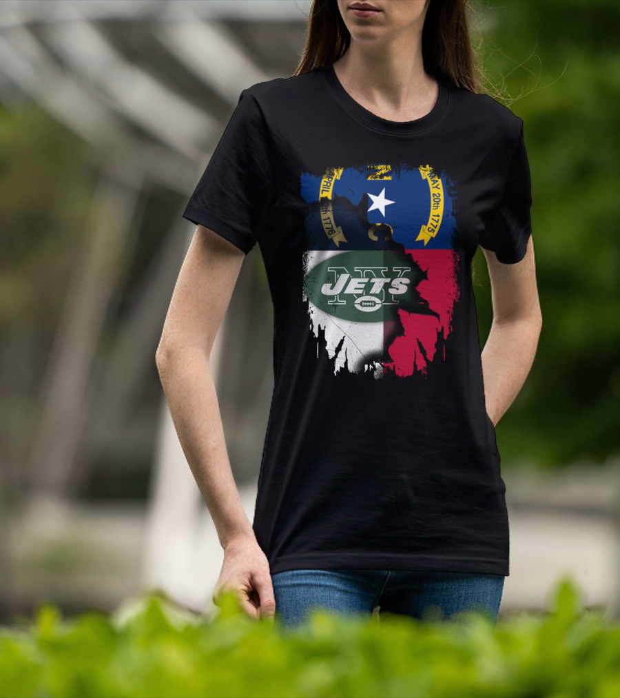 North Carolina Flag Jets Logo Fusion T-Shirt