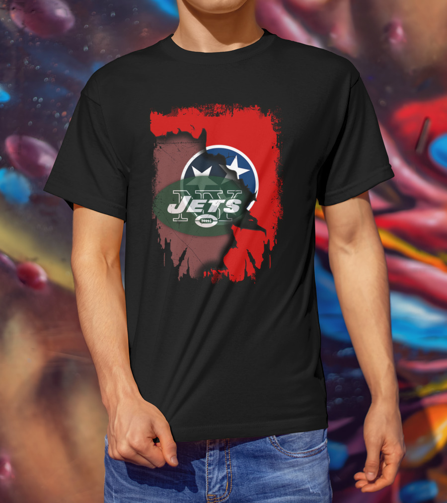 Tennessee State Meets New York Jets NFL Fusion T-Shirt
