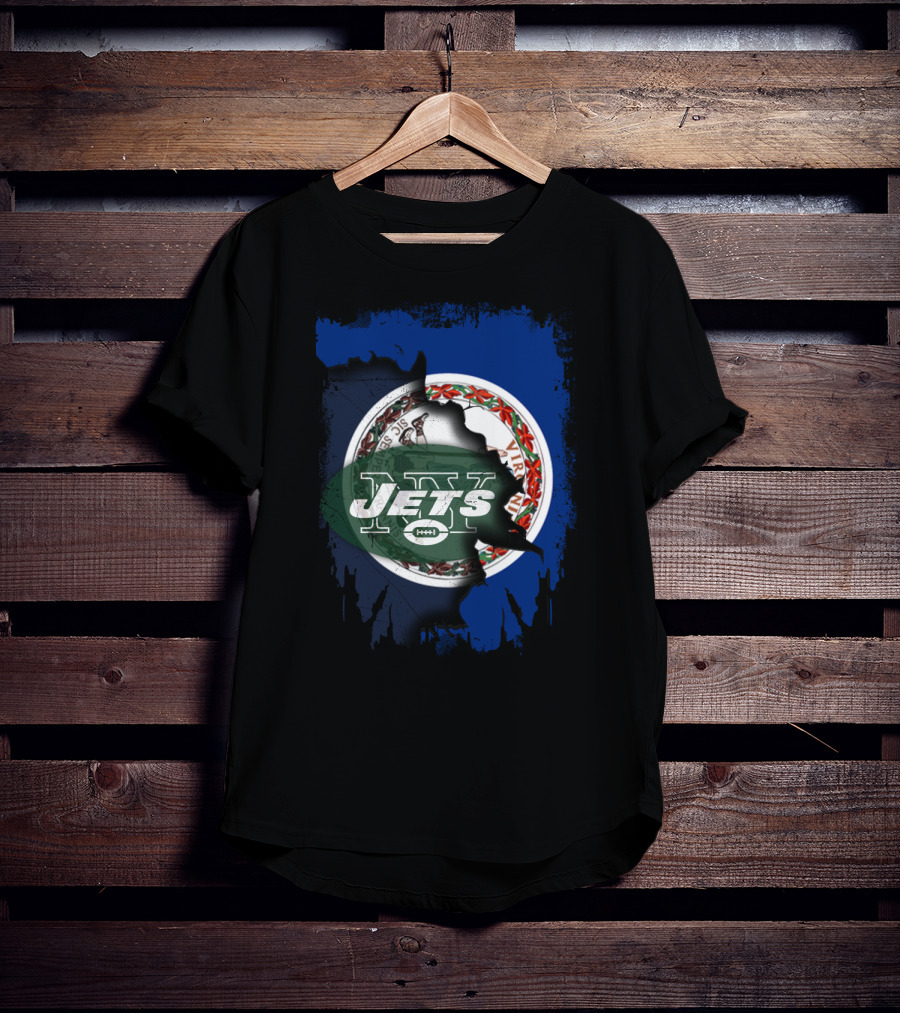 Virginia State Seal Meets Jets Football Emblem T-Shirt