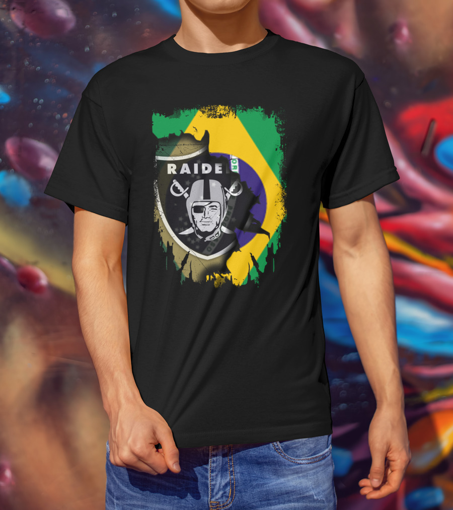 Together Brazil Raiders Splash Flag Emblem T-Shirt