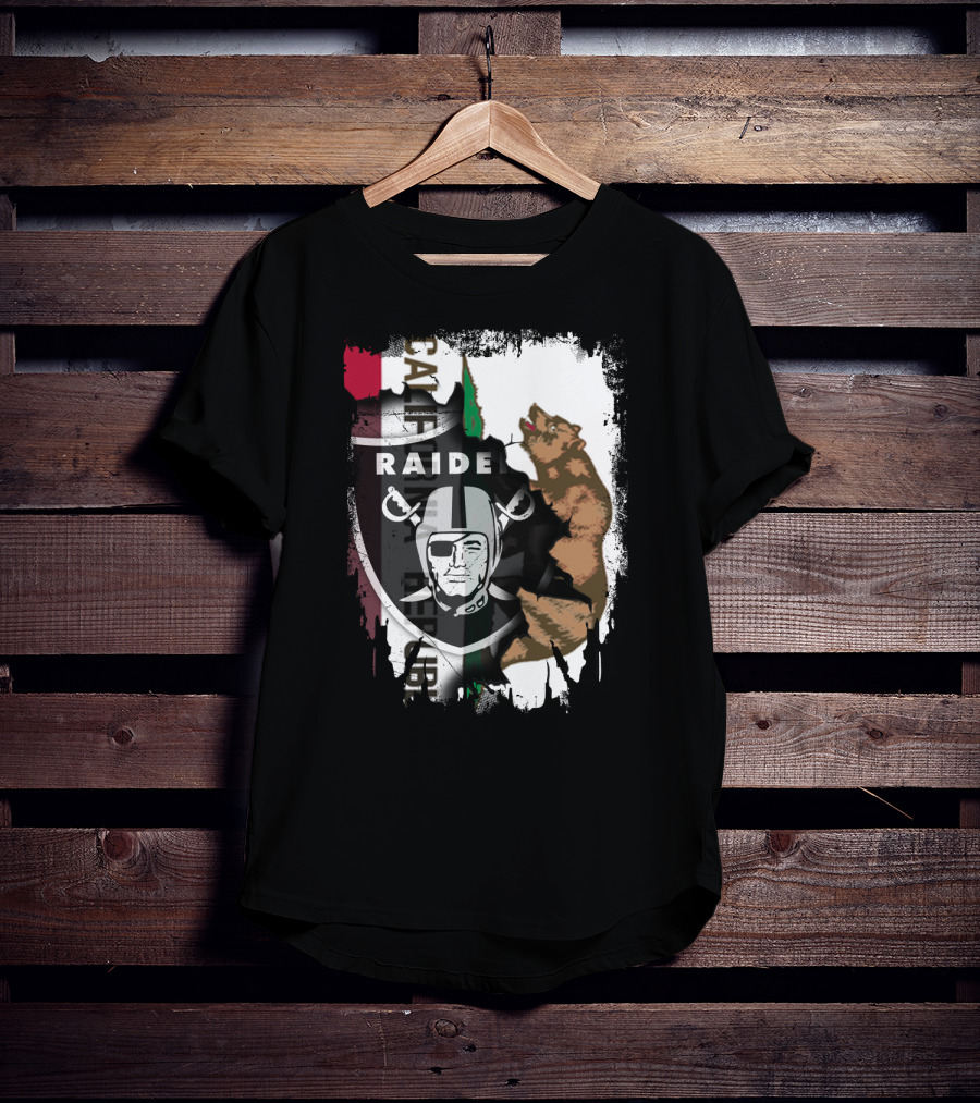 Together California Raiders With Bear And Flag T-Shirt
