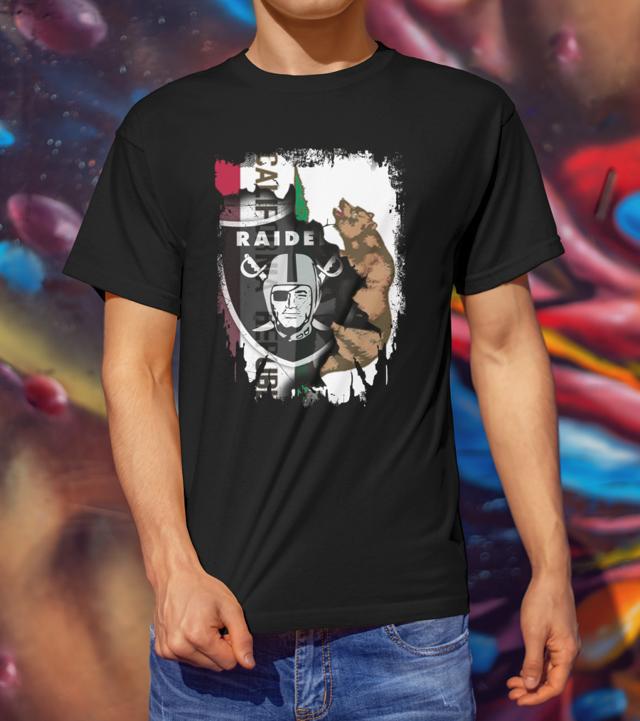 Together California Raiders With Bear And Flag T-Shirt
