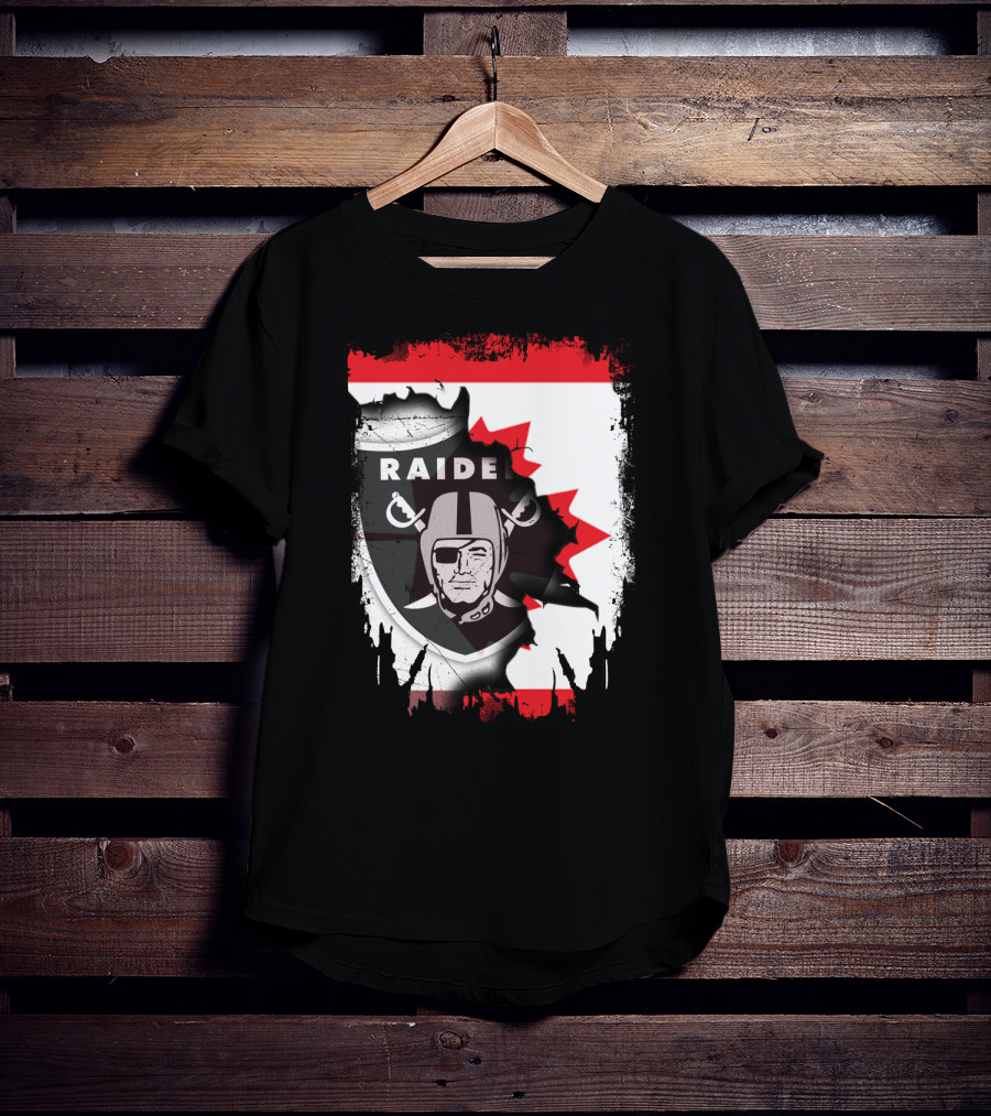 Together Canada With Raiders Iconic Emblem Maple Leaf Integration T-Shirt
