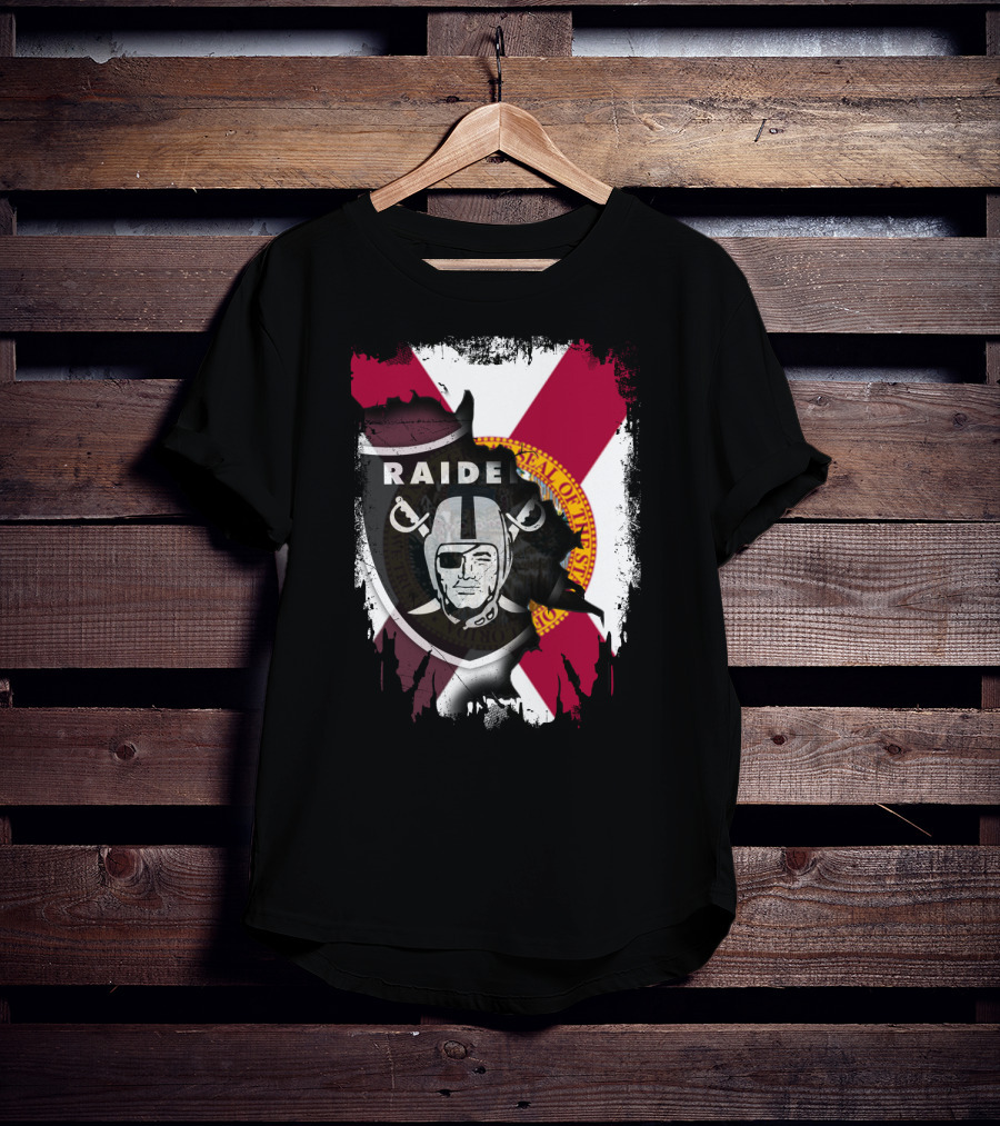 Florida Raiders United With State Seal And Bold X Flag T-Shirt