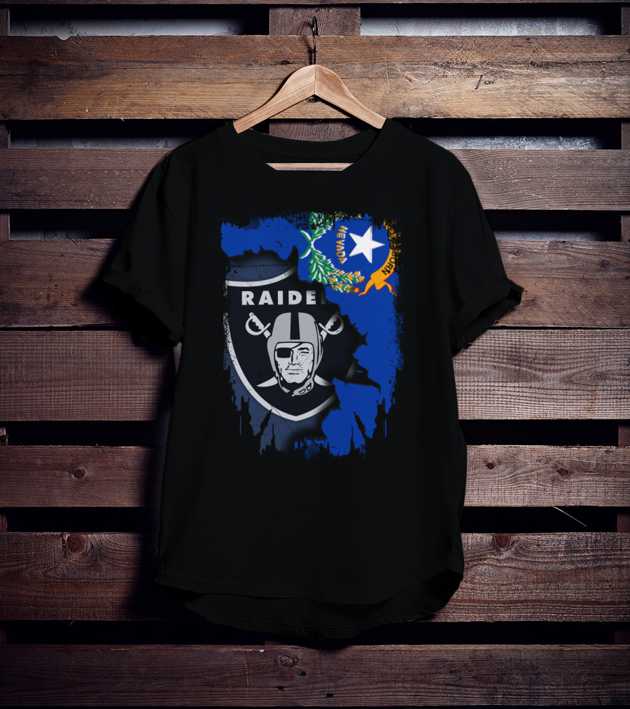 Nevada Raiders United With State Flag Emblem T-Shirt