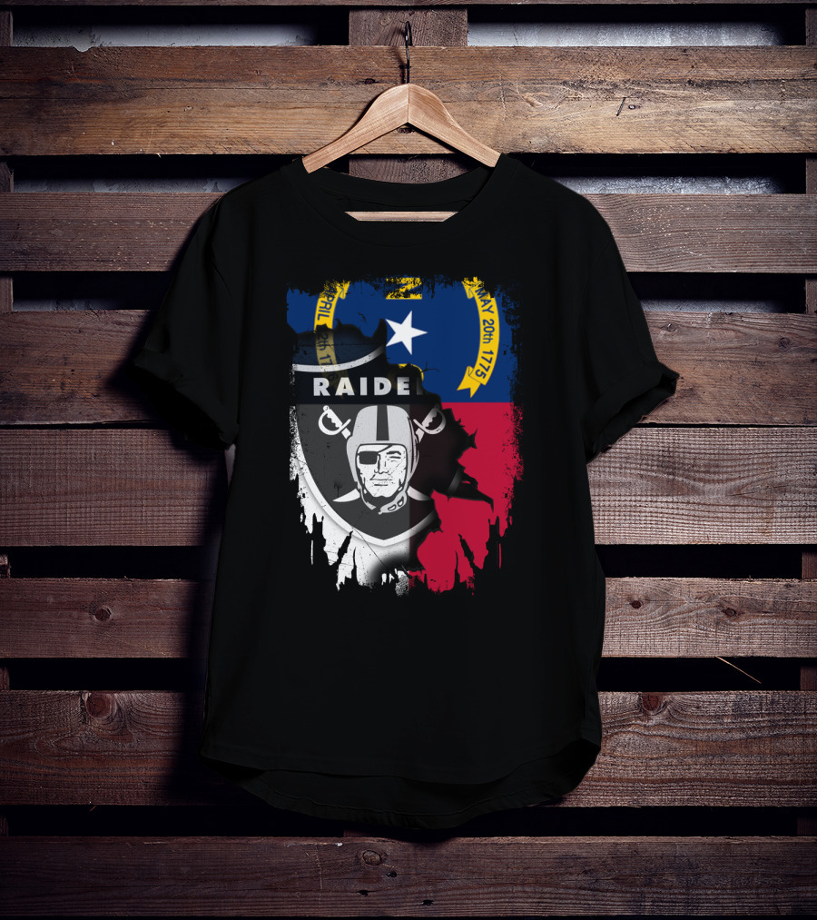 North Carolina Flag With Raiders April T-Shirt