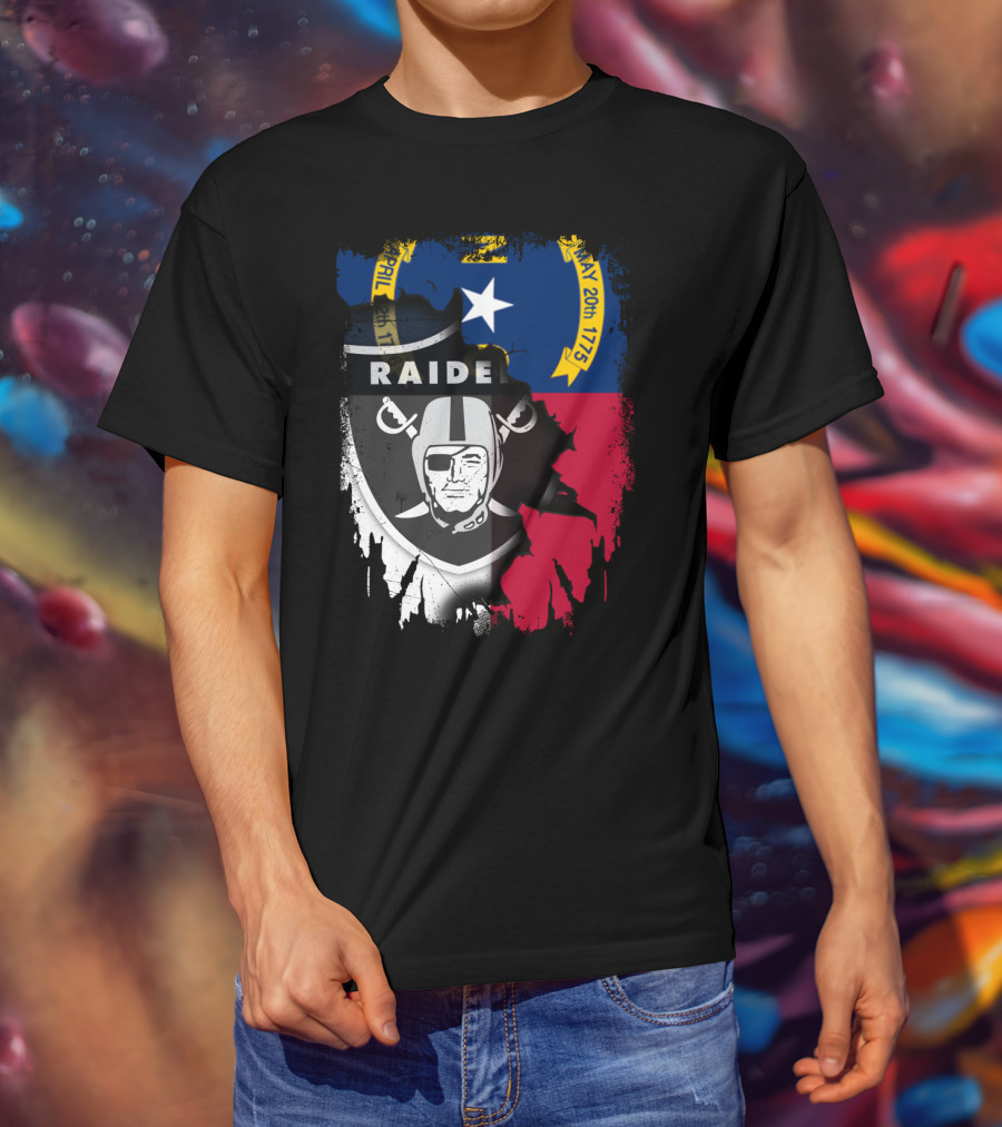 North Carolina Flag With Raiders April T-Shirt