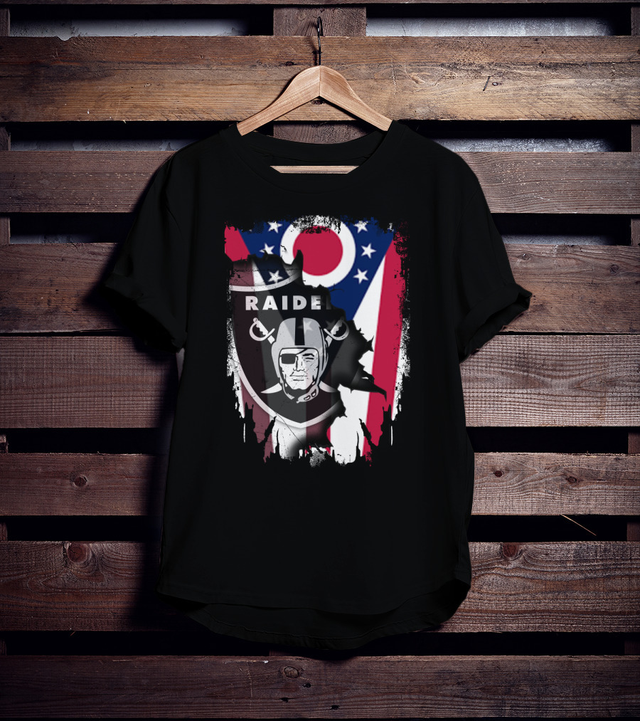 Ohio Pride With Raiders Logo Fusion T-Shirt