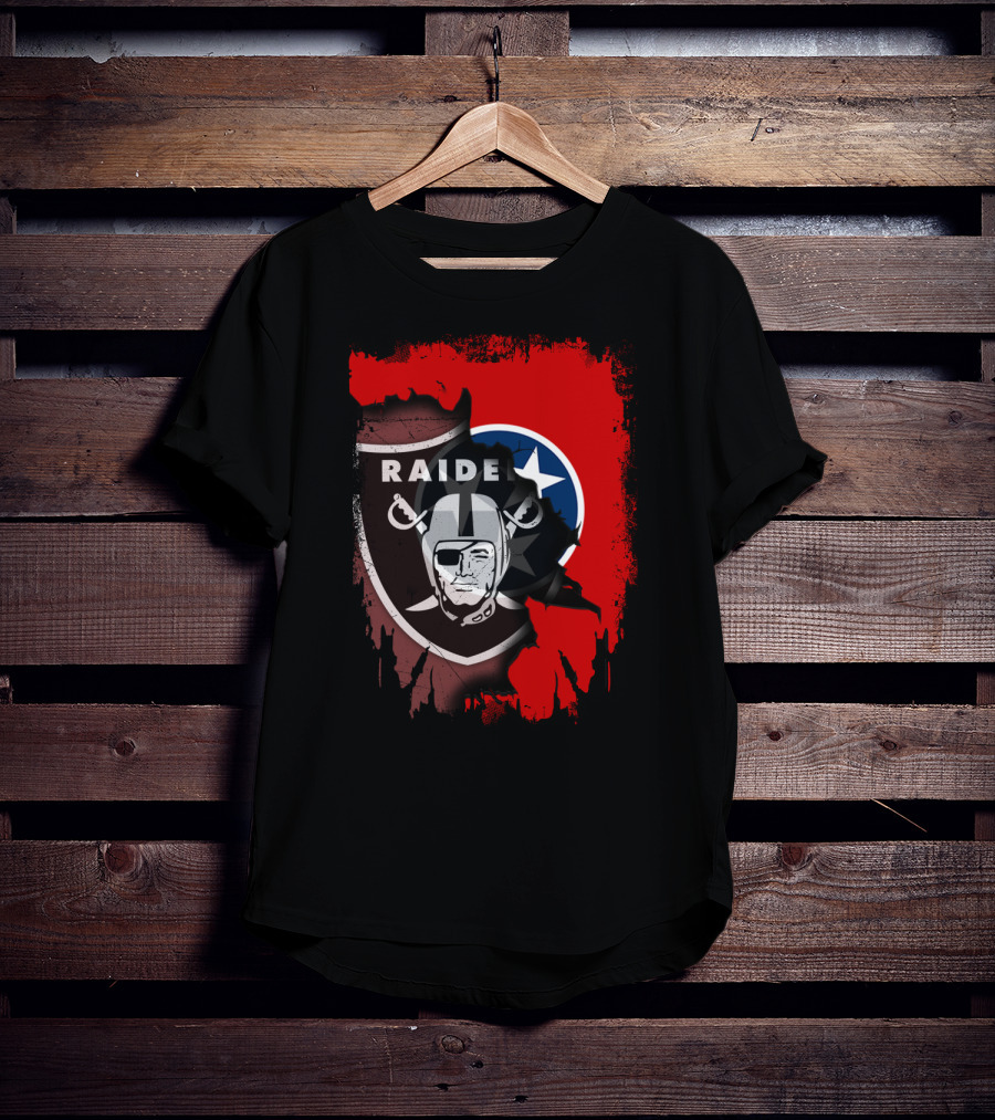 Raiders And Tennessee United With Iconic Helmets And Stars T-Shirt