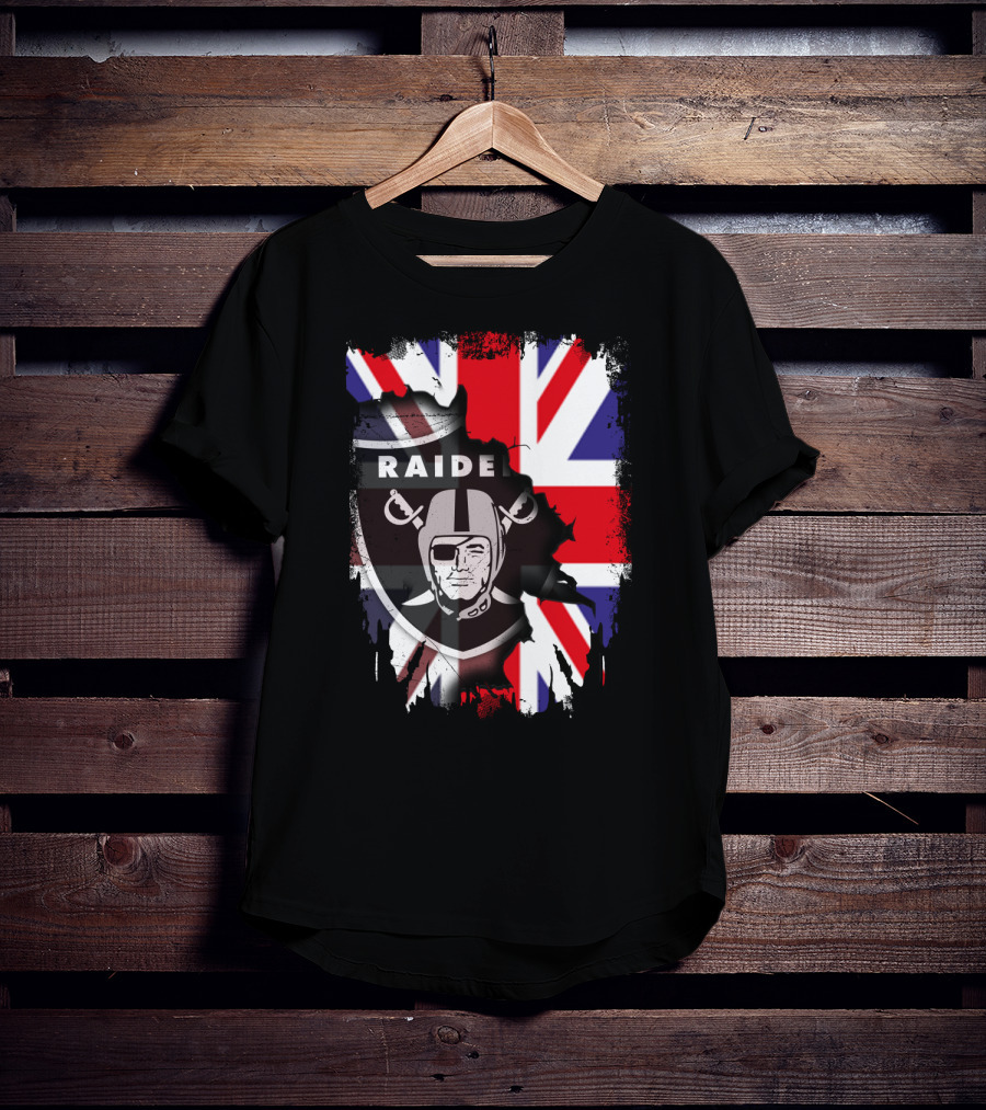 Raider Helmet With Union Jack Flag Fusion T-Shirt