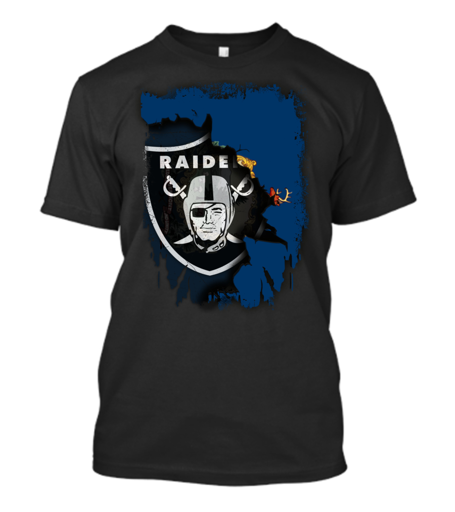 Together Vermont With Raiders Shield Logo Overlay T-Shirt