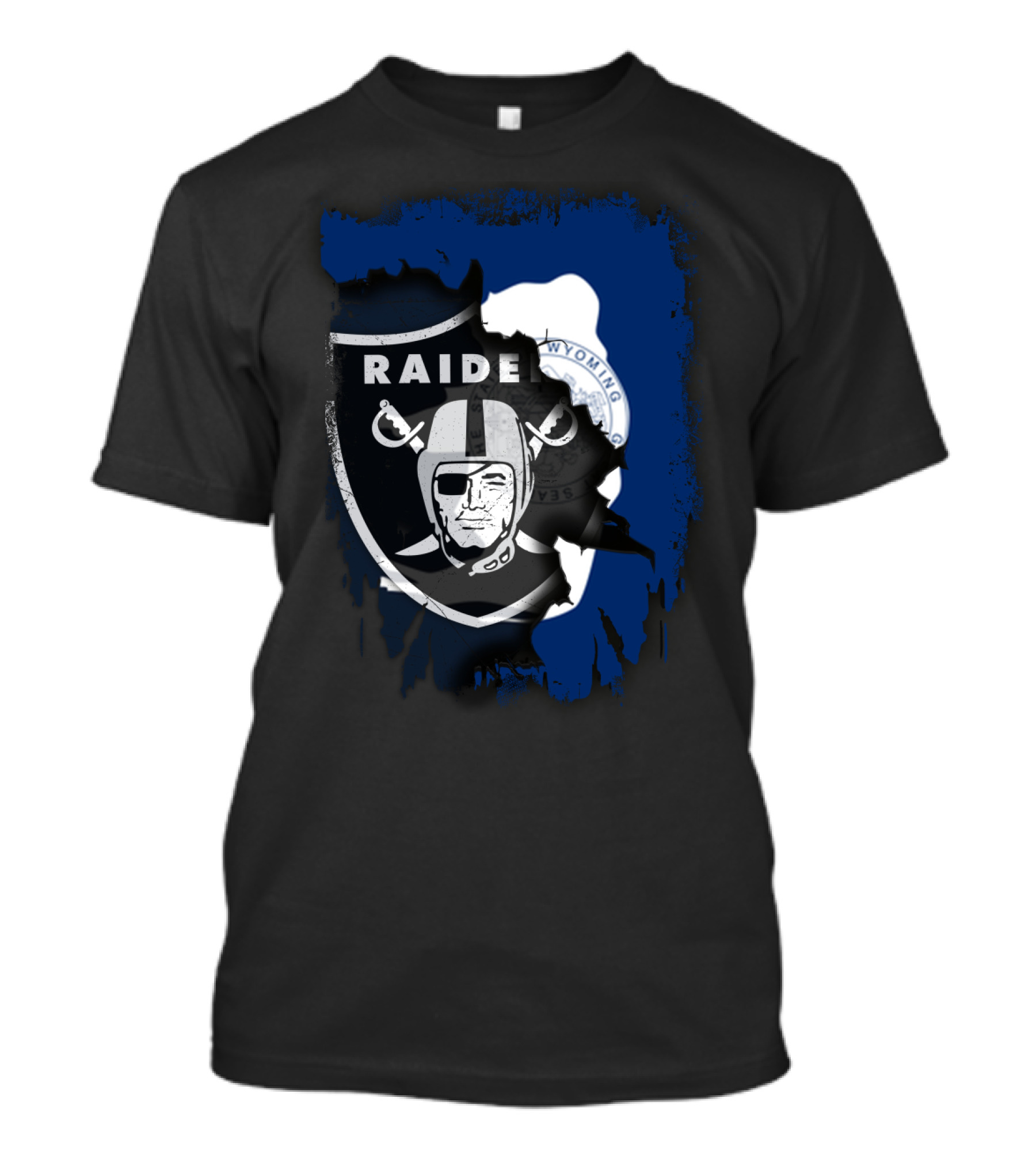 Wyoming Raiders Emblem Fusion With Bison T-Shirt