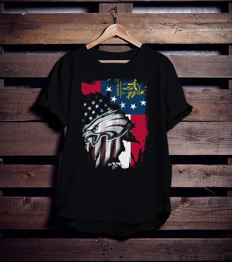 Georgia Flag With Eagles American Pride Together T-Shirt