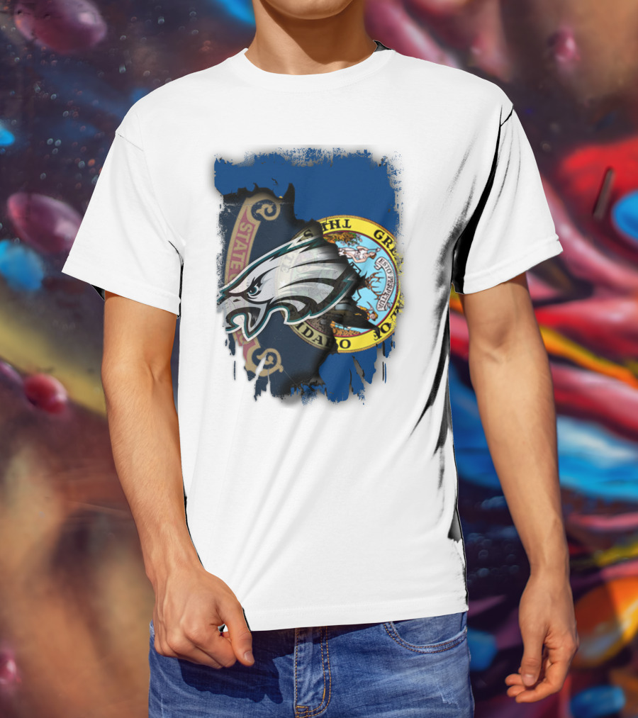 Idaho State Pride With Eagles NFL Team Logo Integration T-Shirt