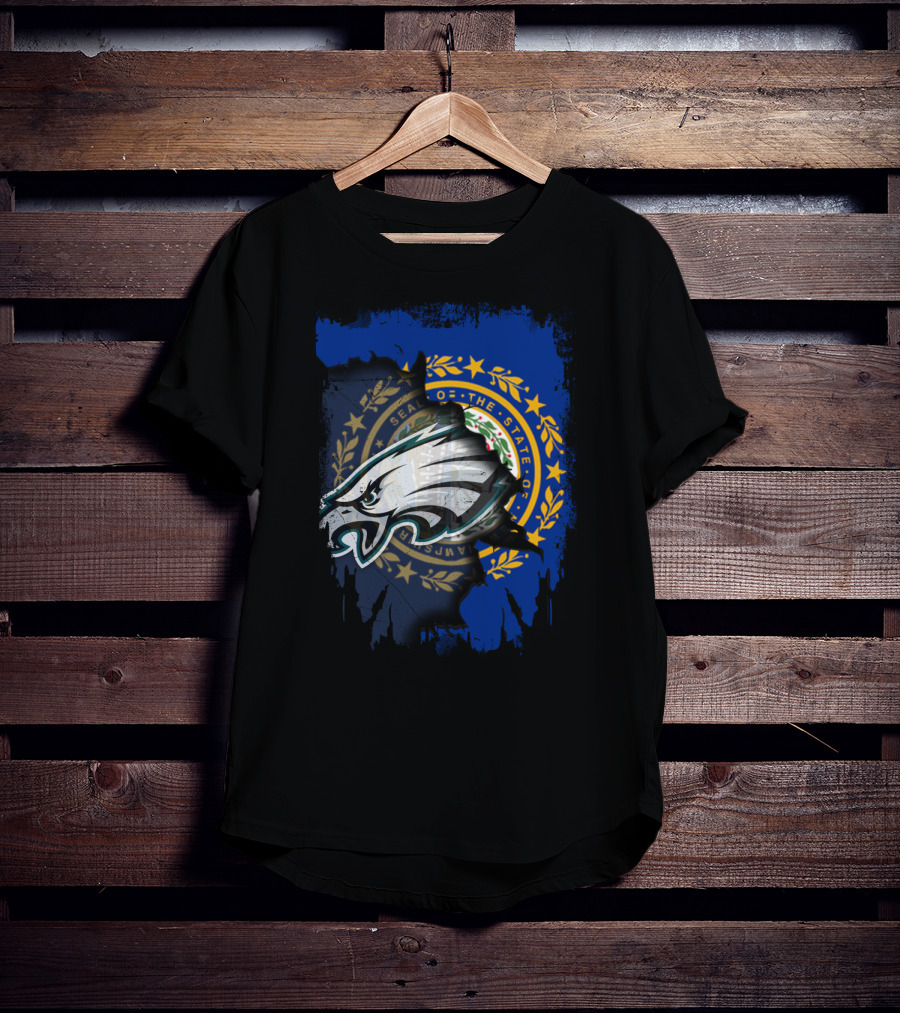 New Hampshire State Seal With Philadelphia Eagles Emblem T-Shirt
