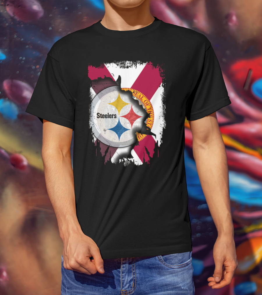Steelers Florida State Pride Burst Emblem T-Shirt