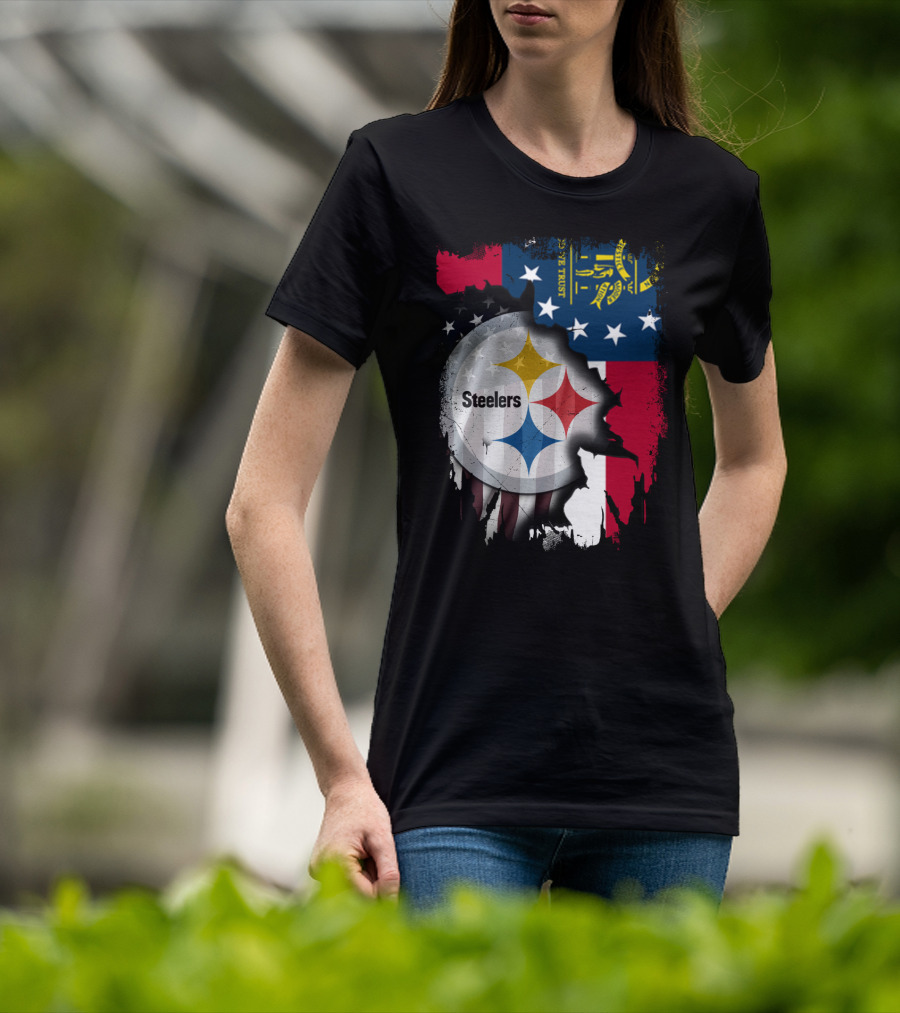 Steelers Over Georgia State Flag Football T-Shirt