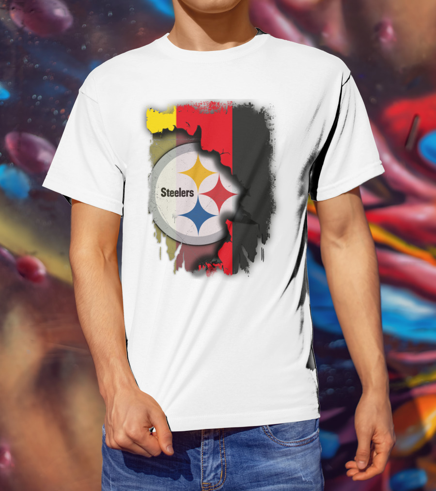 Germany Steelers Fusion With Flag And Logo Elements T-Shirt
