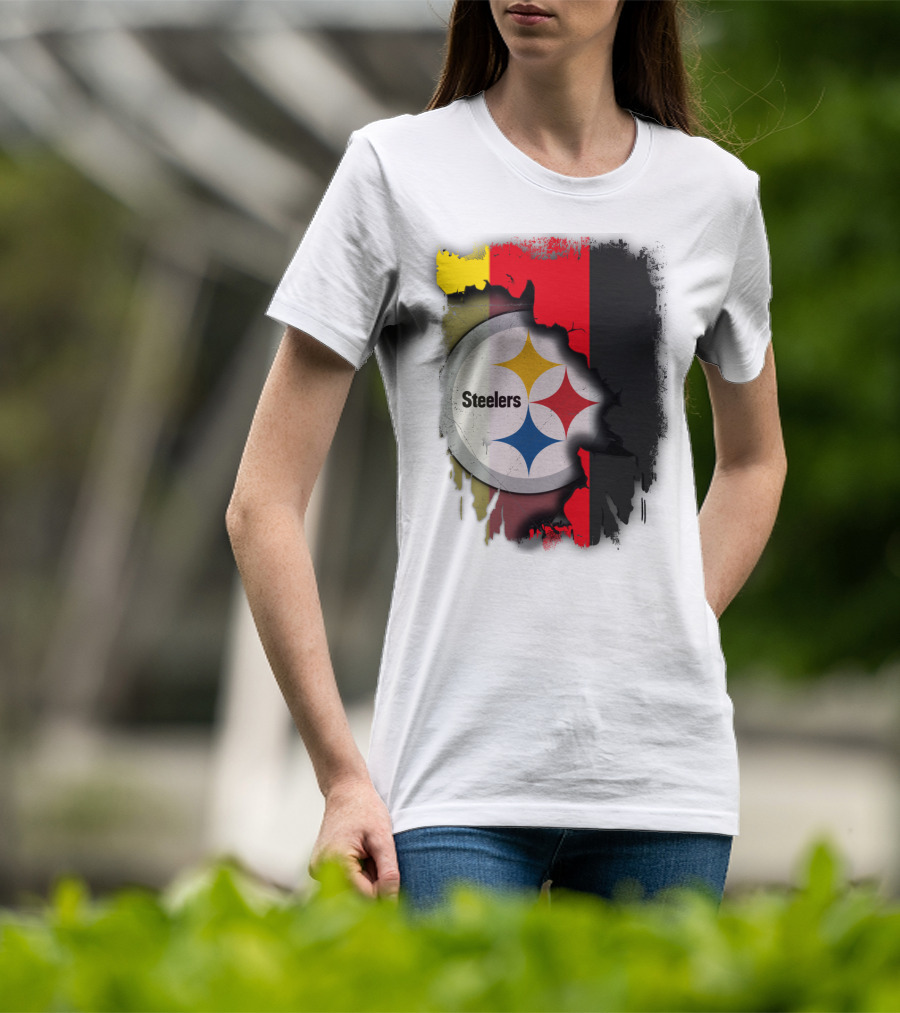 Germany Steelers Fusion With Flag And Logo Elements T-Shirt