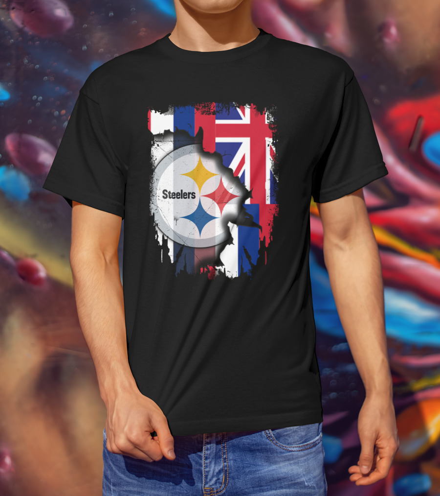 Hawaii Flag Backdrop With Steelers T-Shirt