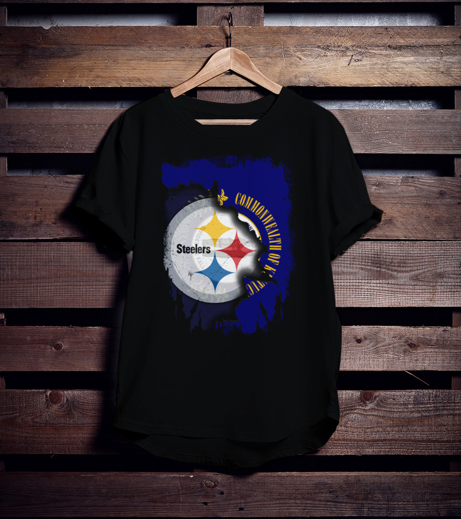Commonwealth Of Kentucky With Steelers Football T-Shirt