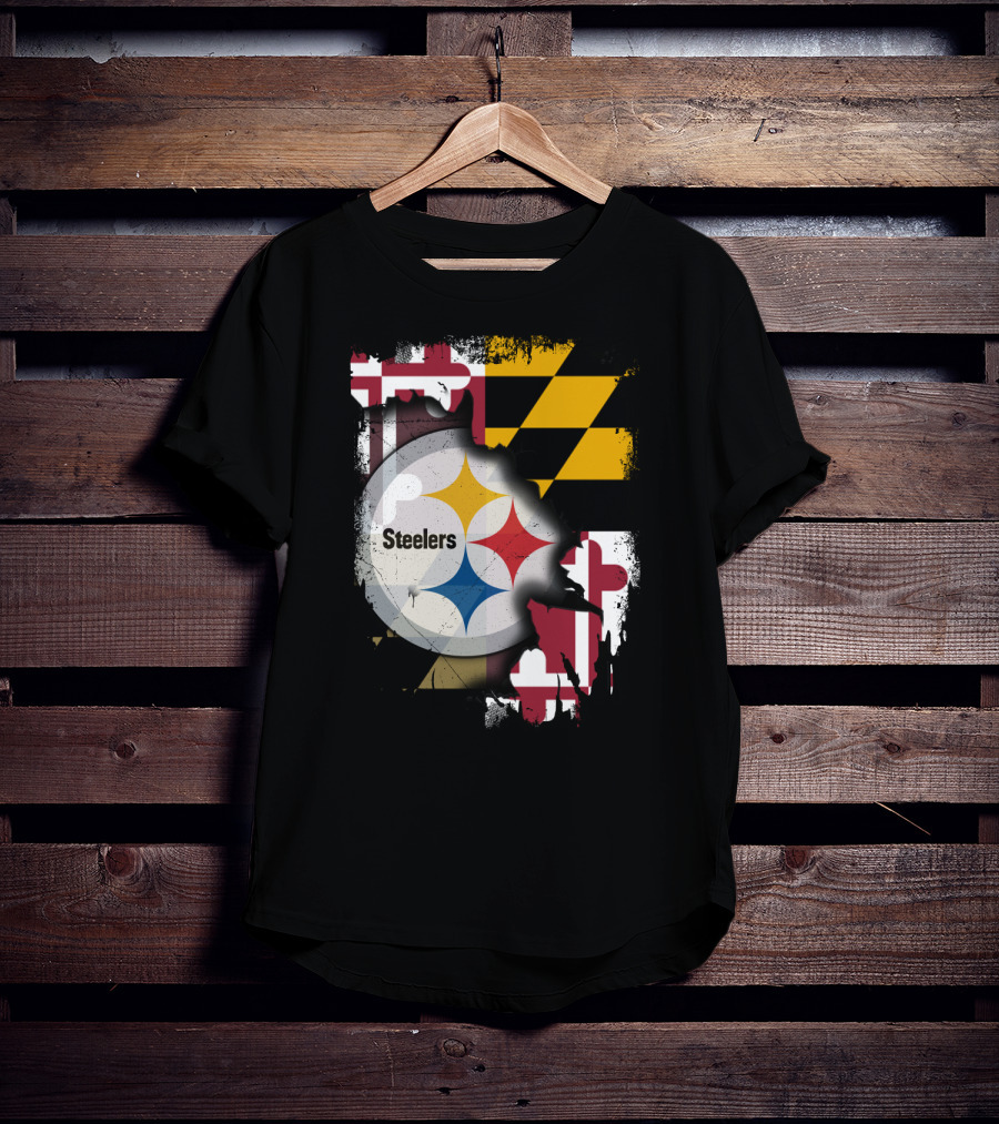 Together Maryland Flag Steelers Logo Fusion T-Shirt