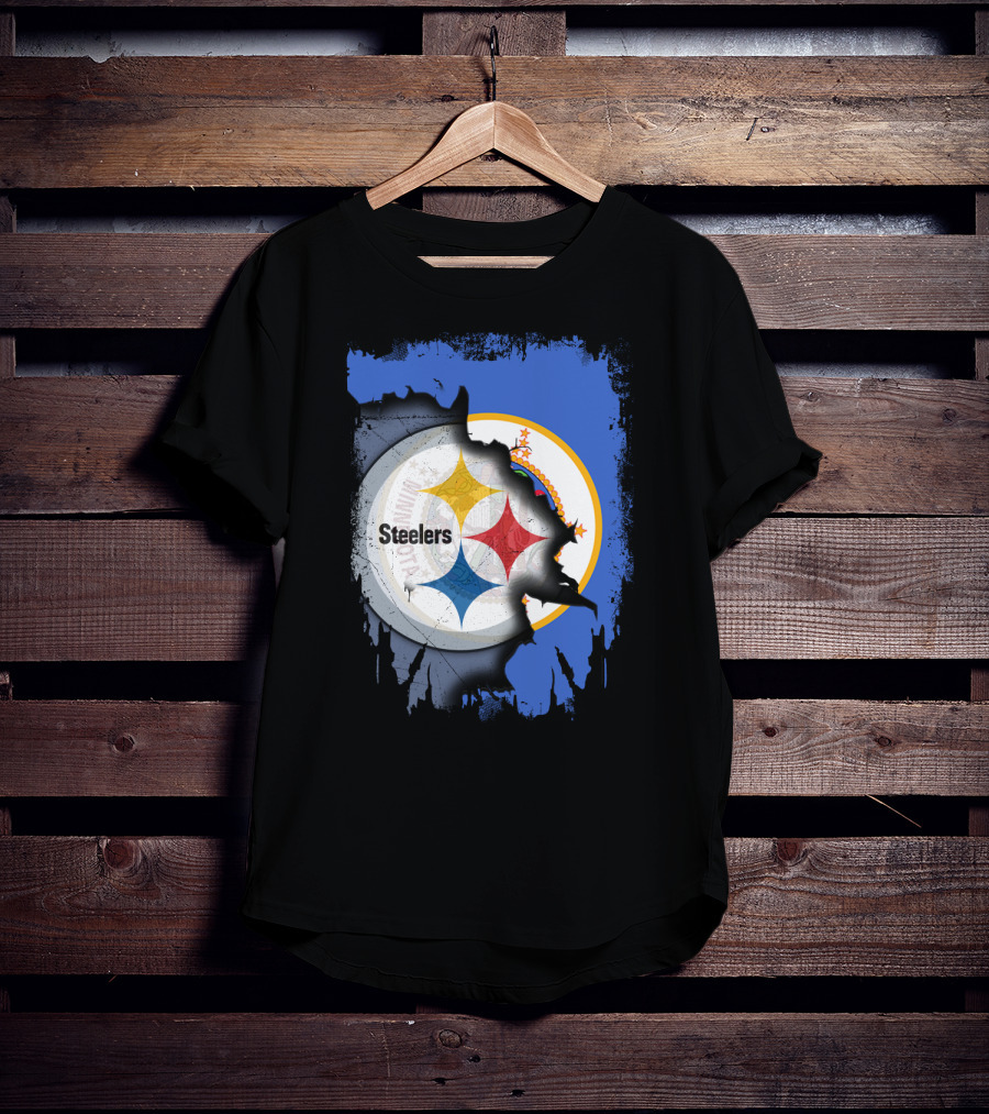 Steelers And Minnesota United Iconic Symbol Fusion T-Shirt