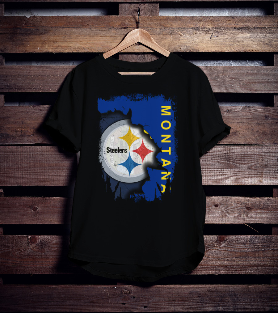 Montana Steelers Emblem With State T-Shirt