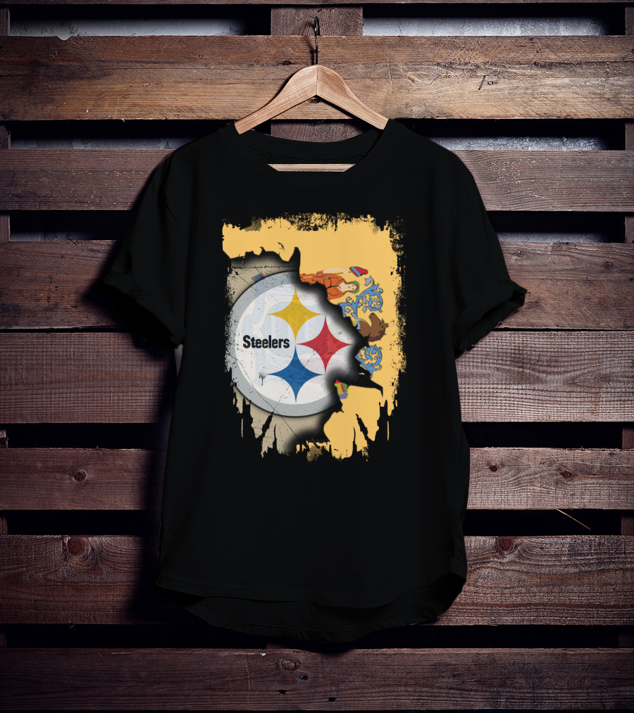 Steelers Logo Within New Jersey Map T-Shirt
