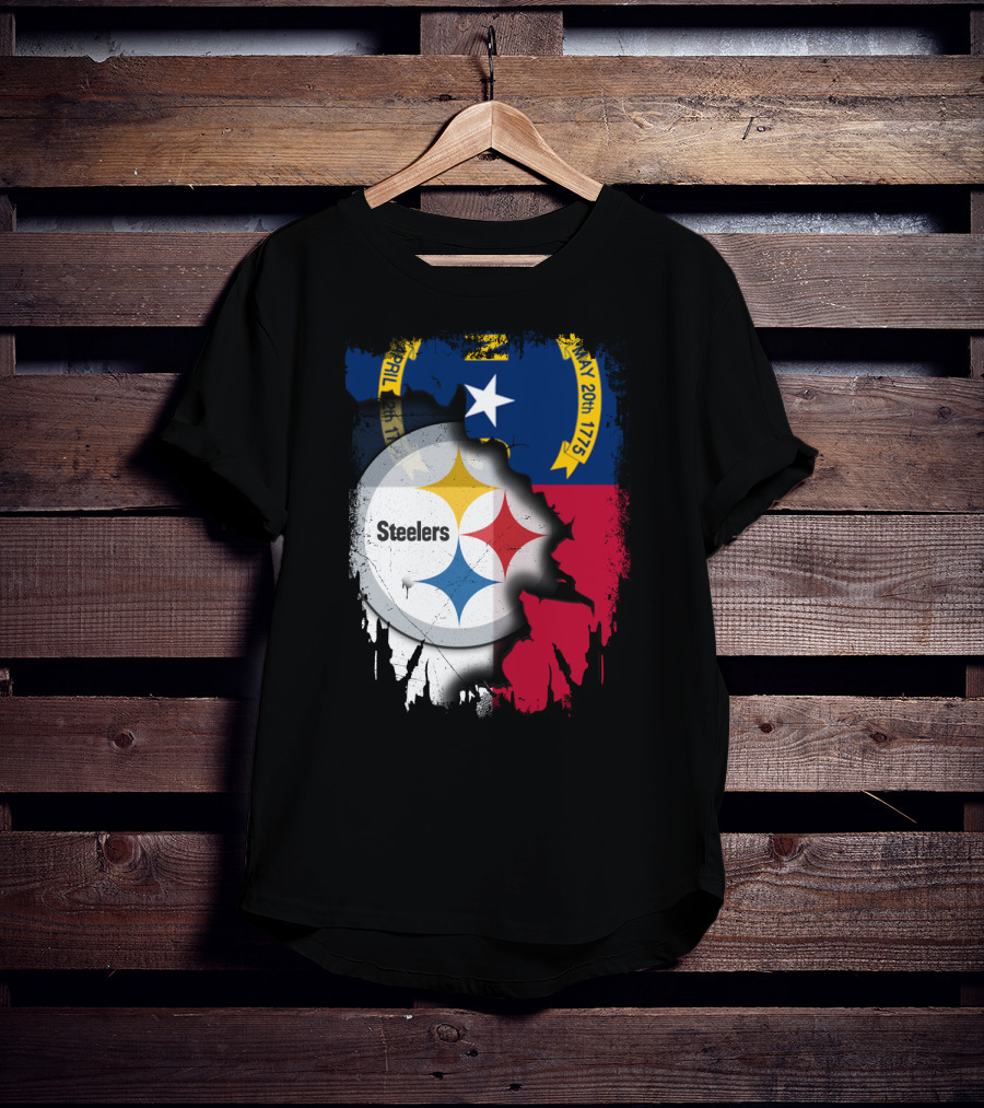 Together North Carolina With Steelers Logo Fusion T-Shirt