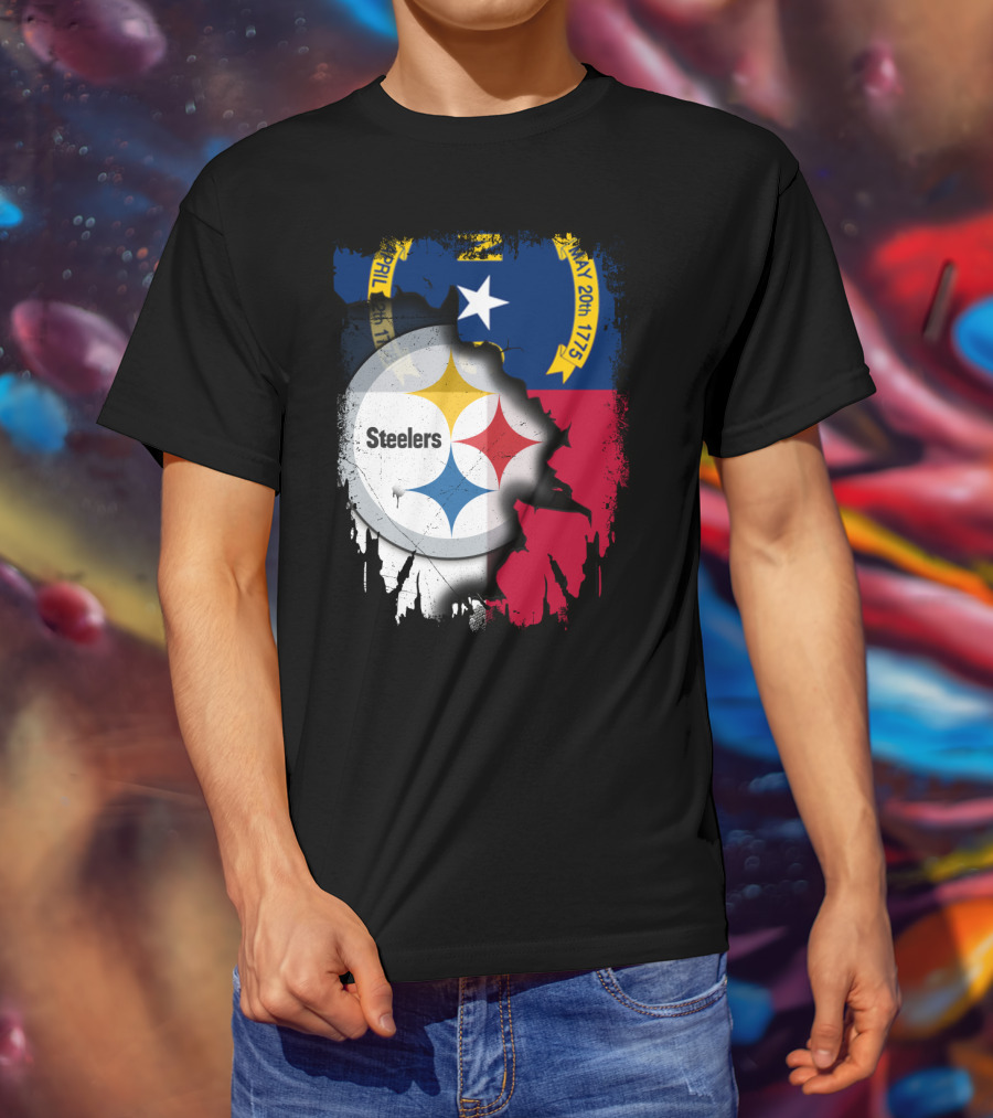 Together North Carolina With Steelers Logo Fusion T-Shirt