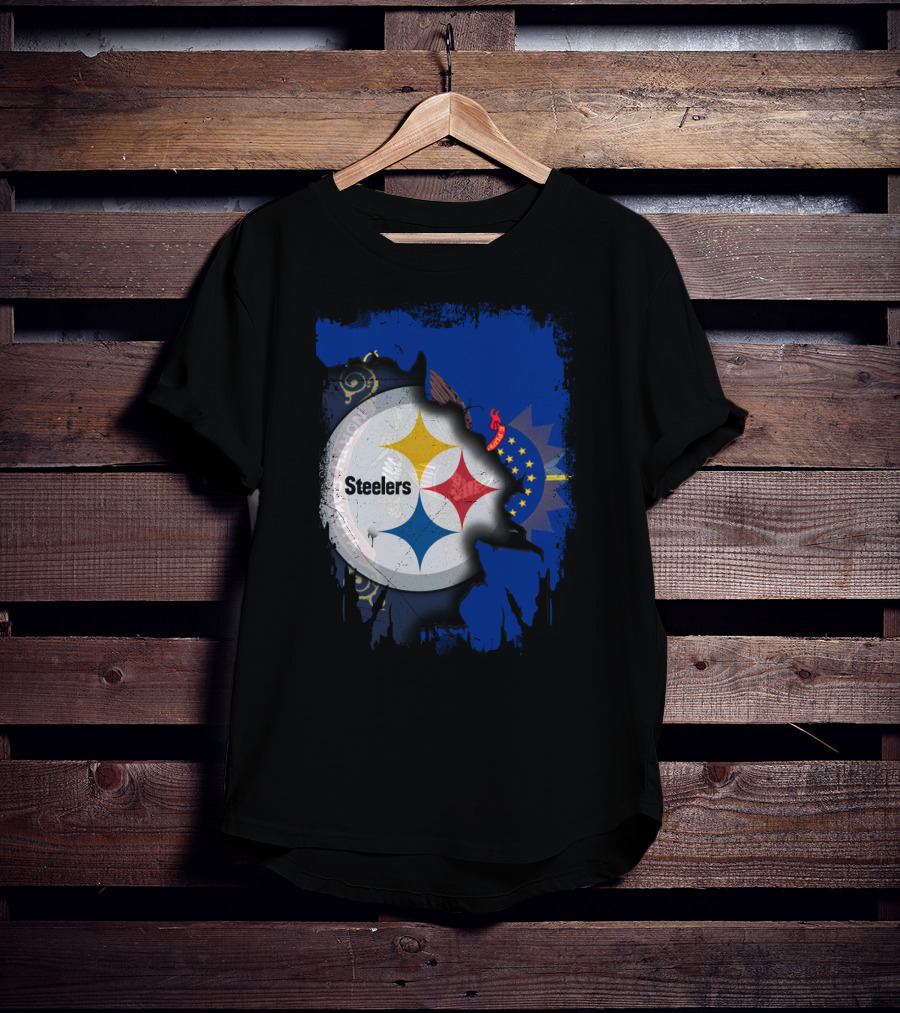 North Dakota And Steelers Fan Unity T-Shirt